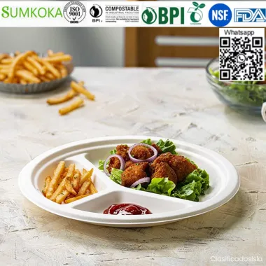 Plato de 9 pulgadas Plato desechable Plato redondo Plato 