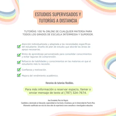 Estudios supervisados y tutorías a distancia (virtuales)